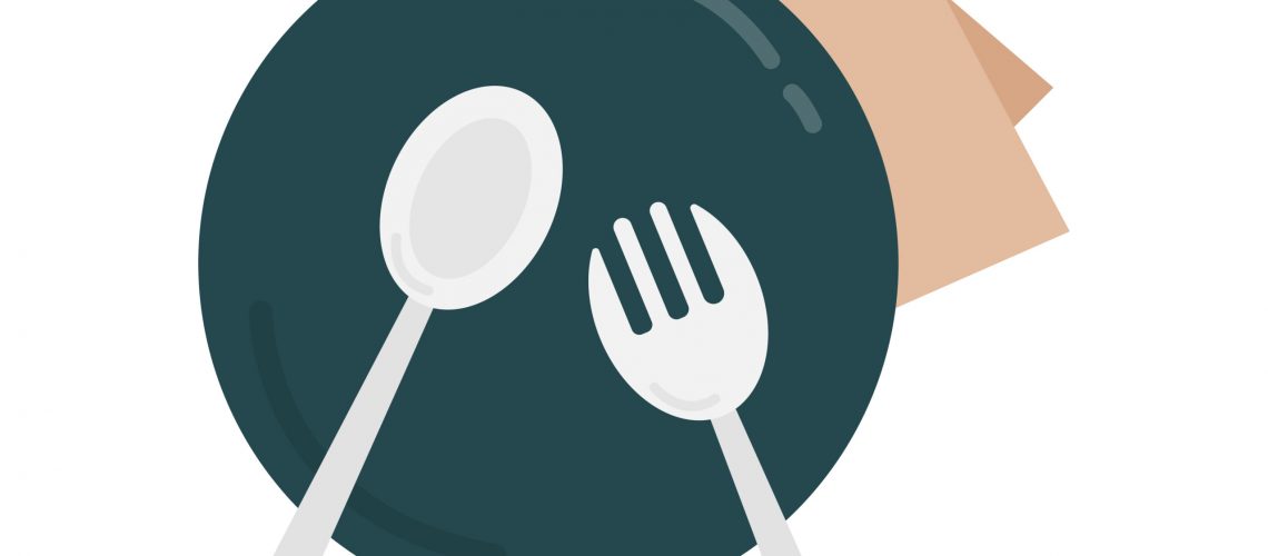 Plate and cuttlery graphic illustration
